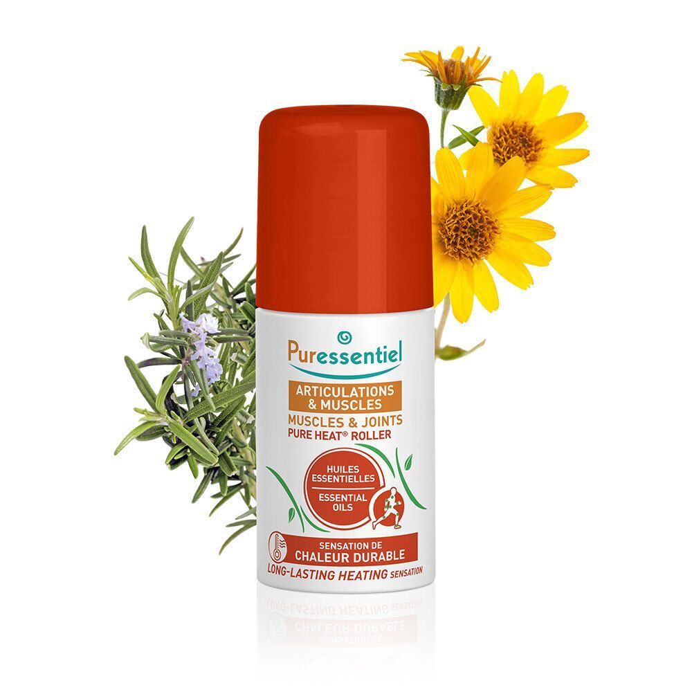 Puressentiel Articulations Pure Heat Roller roll-on avec romarin et arnica.