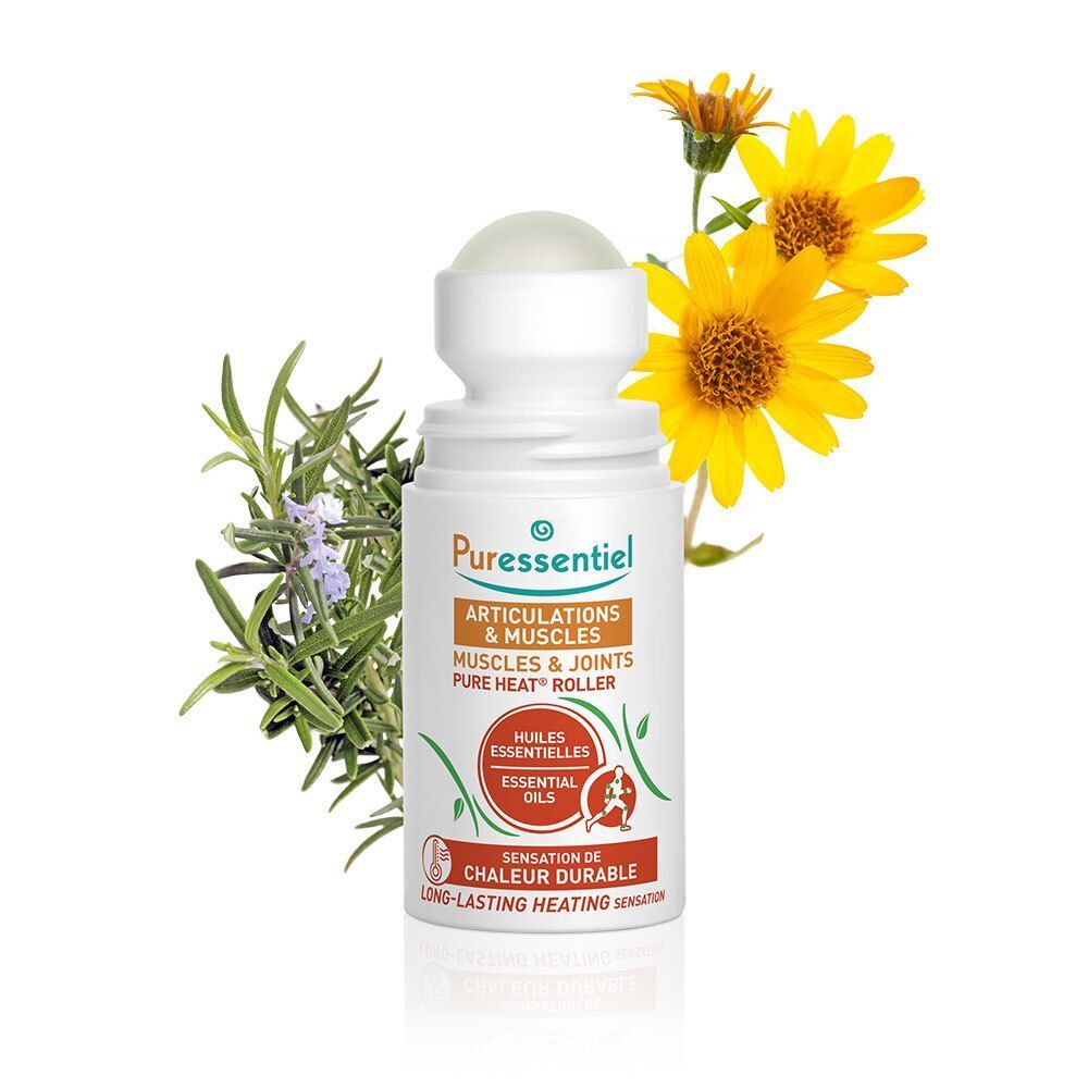 Puressentiel Articulations Pure Heat Roller roll-on avec romarin et arnica.