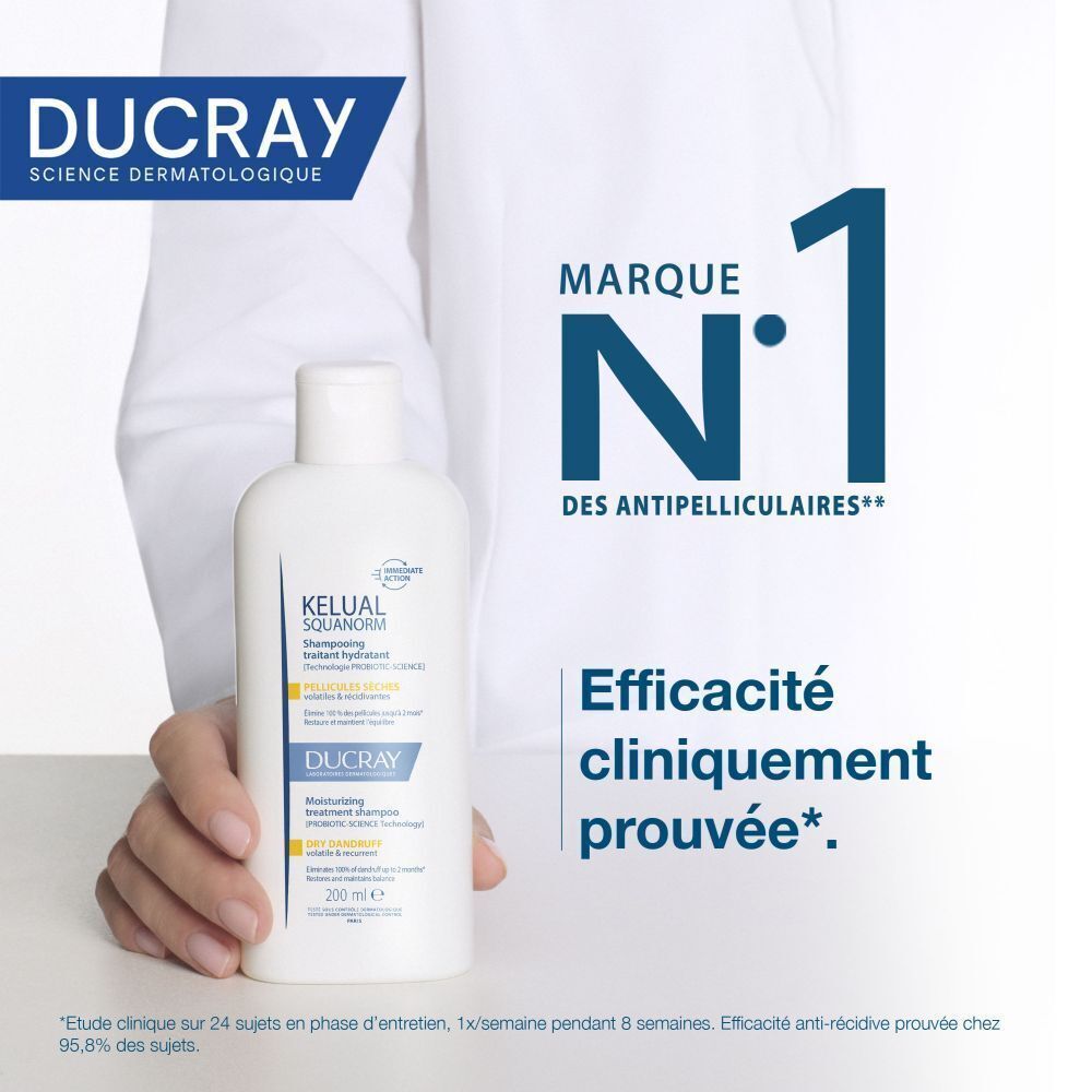 Un flacon de shampooing. Texte : "MARQUE N°1 DES ANTIPELLICULAIRES". Cliniquement prouvé.