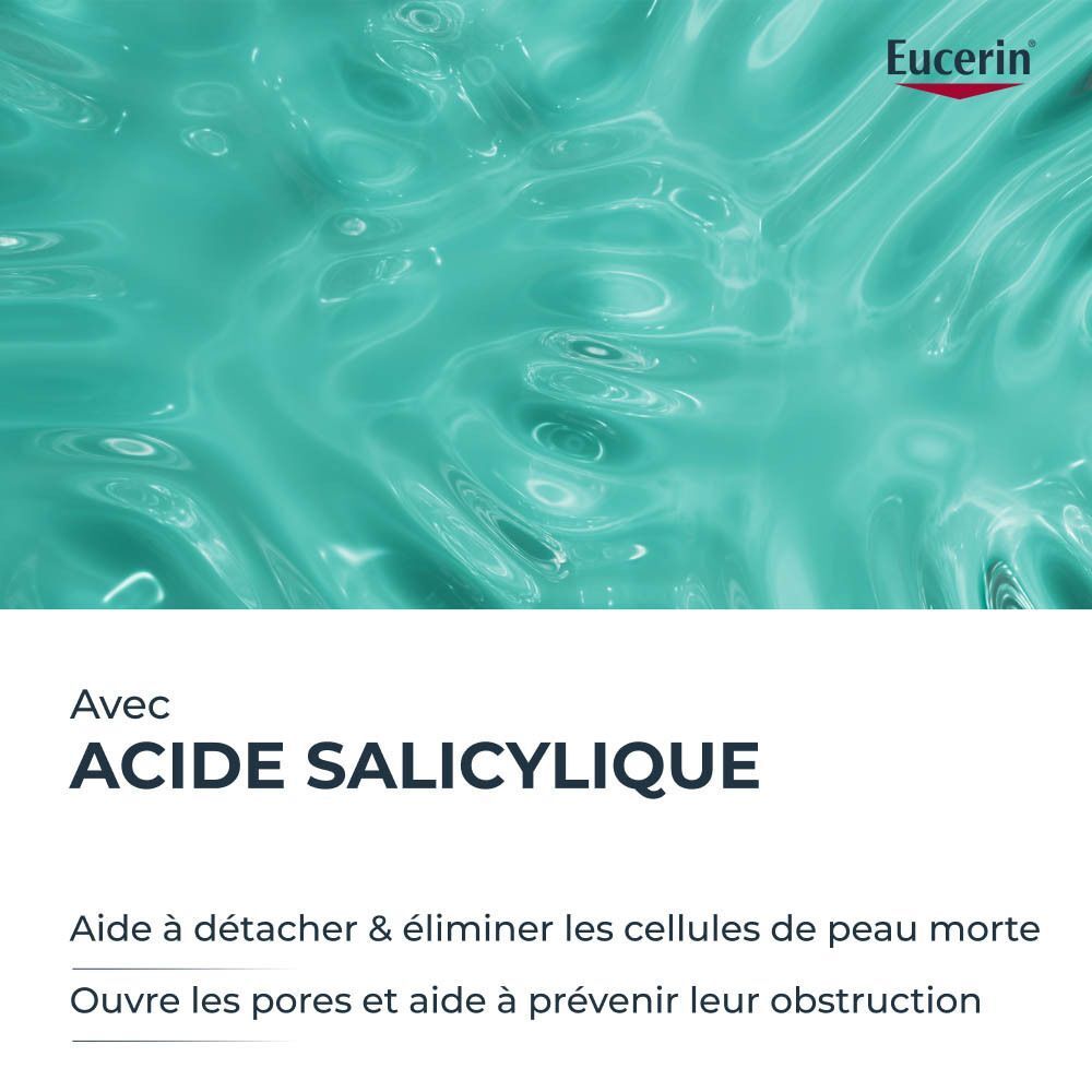 Image abstraite d'eau avec texte sur l'acide salicylique.