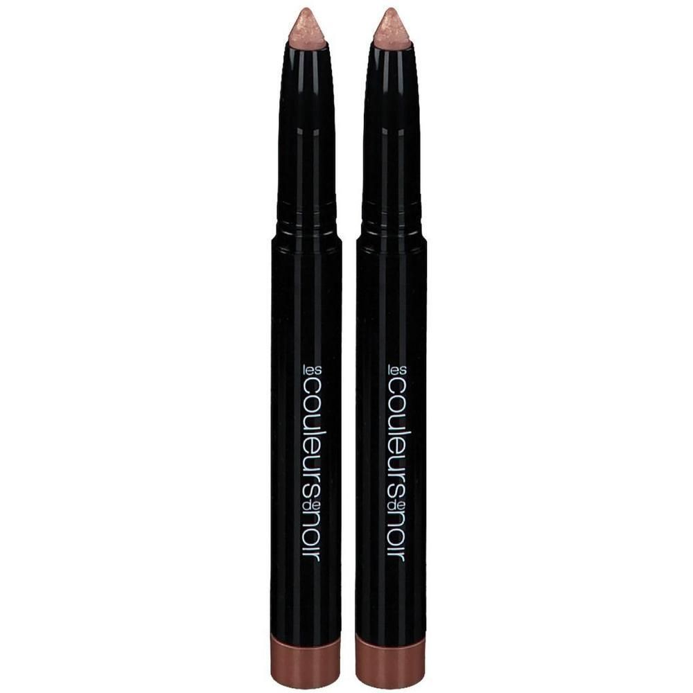 Twee stiften, Les Couleurs de Noir, Rose Gold. Zwarte hulzen, roze gouden punten. Opschrift Les Couleurs de Noir.