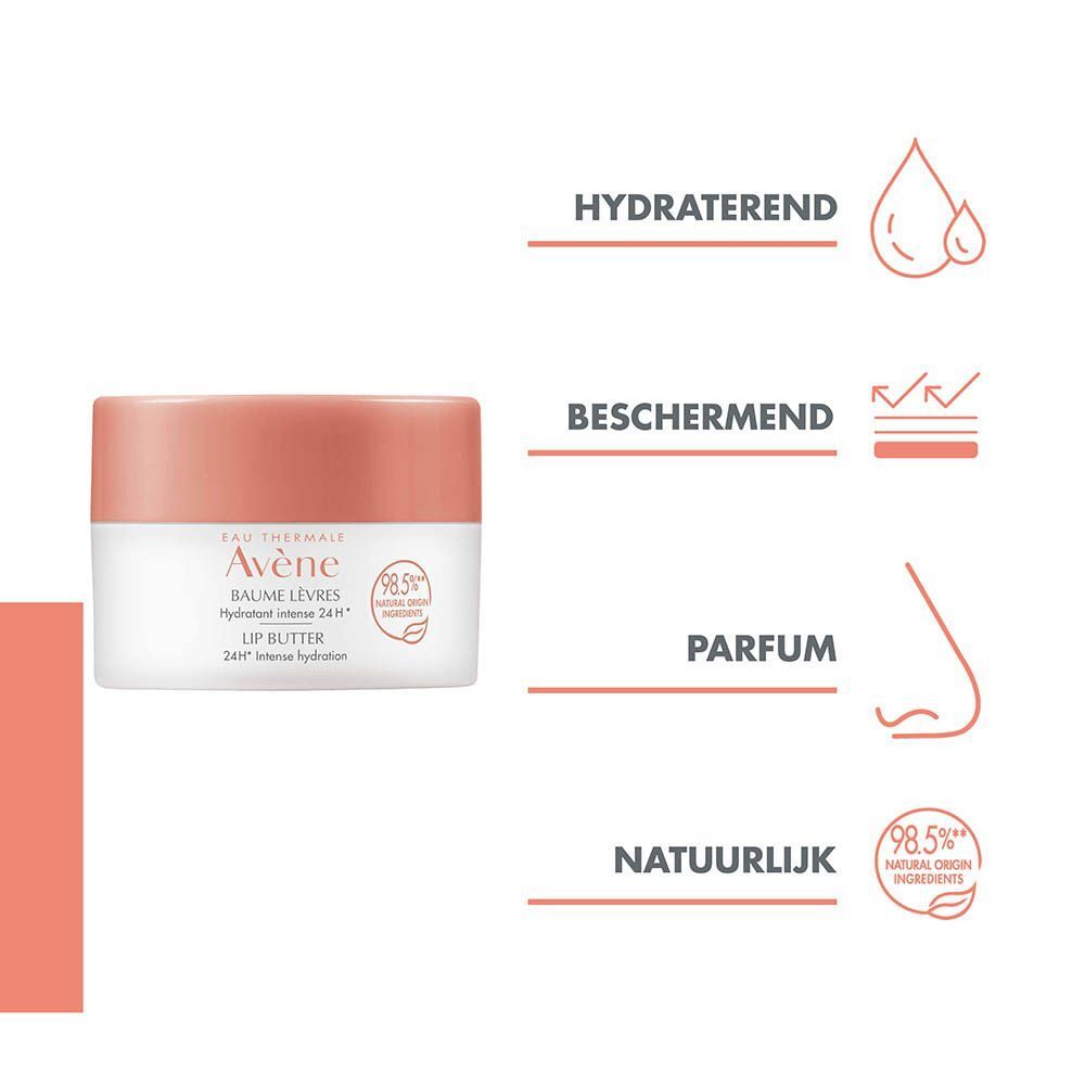 Avene lippenbalsem in wit potje met roze deksel. Hydraterend, beschermend, geparfumeerd, natuurlijk.