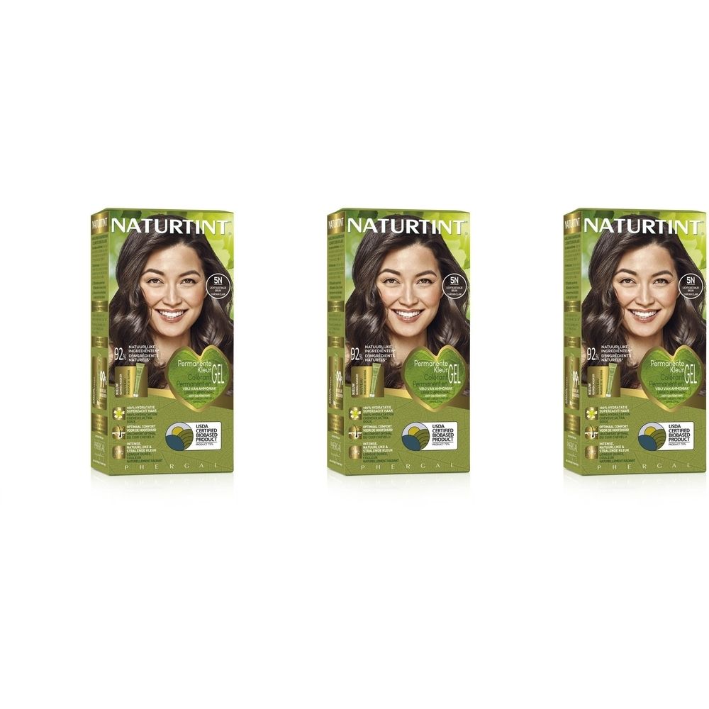 Drie dozen haarkleuring. Op elke doos staat een vrouw afgebeeld. De naam Naturtint is zichtbaar op de verpakking.