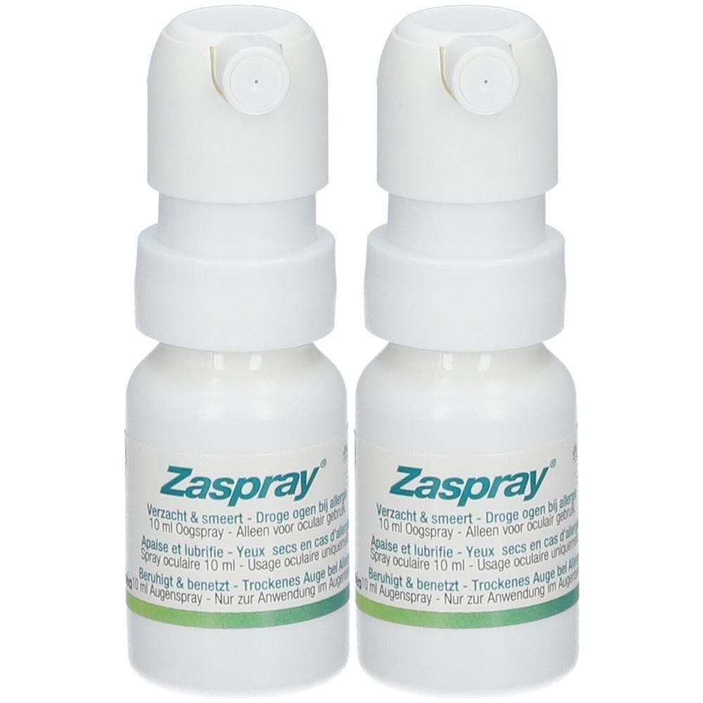 Twee witte spuitflessen met de tekst "Zaspray".