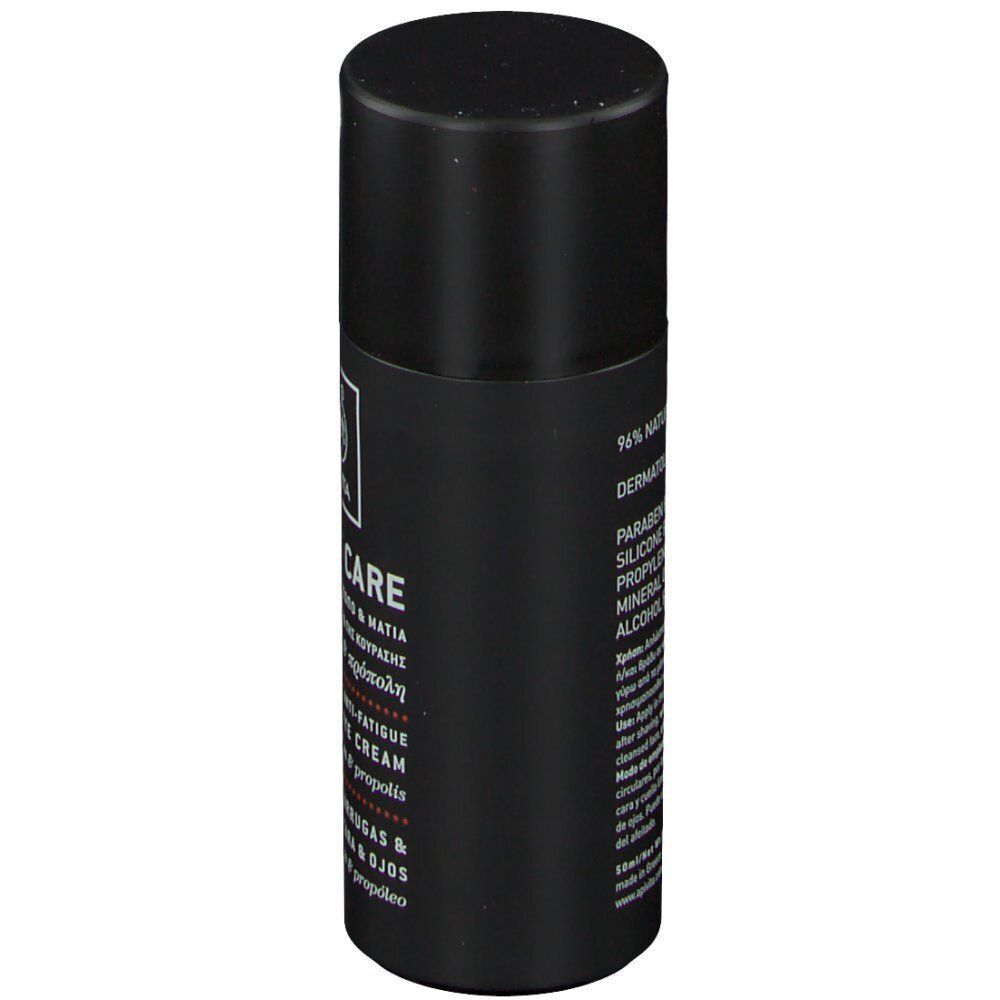 Pot noir de crème anti-rides et anti-fatigue pour hommes APIVITA. 96% d'ingrédients naturels.
