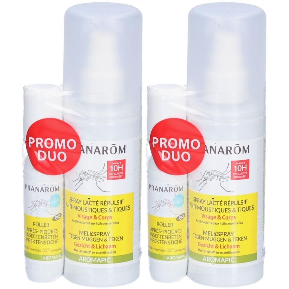 Twee sets: spray en roller. Spray wit, rode sticker, geel etiket. Roller wit. Verpakt.