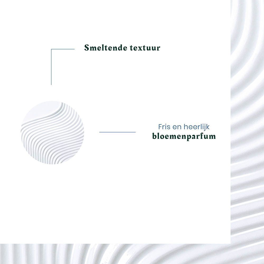 Witte, smeltende textuur met bloemig parfum.