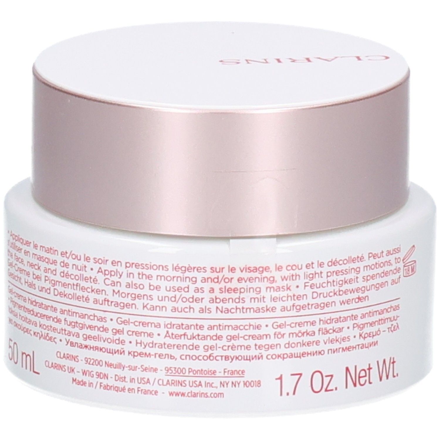 Clarins Bright Plus hydraterende gel-crème tegen vlekken, 50 ml.