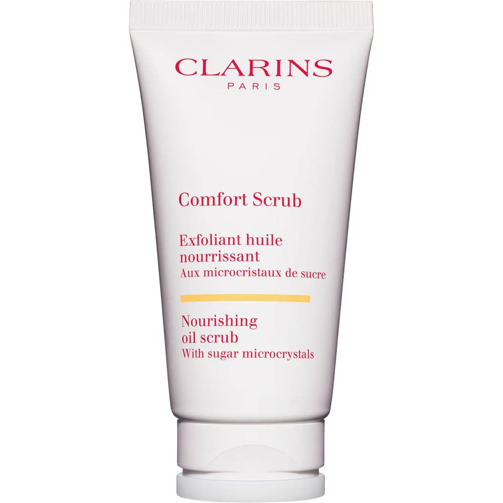 Clarins Comfort Scrub tube. Voedende olie-scrub met suikerkristallen.