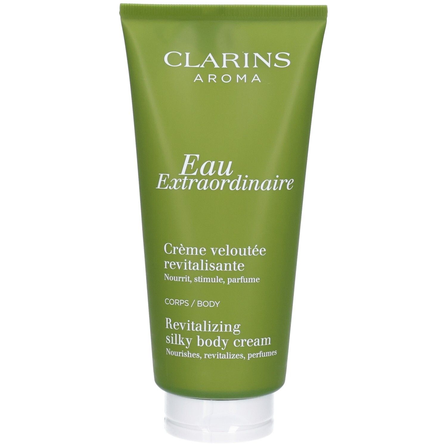 Groene tube Clarins Aroma Eau Extraordinaire Revitalizing Silky Body Cream.