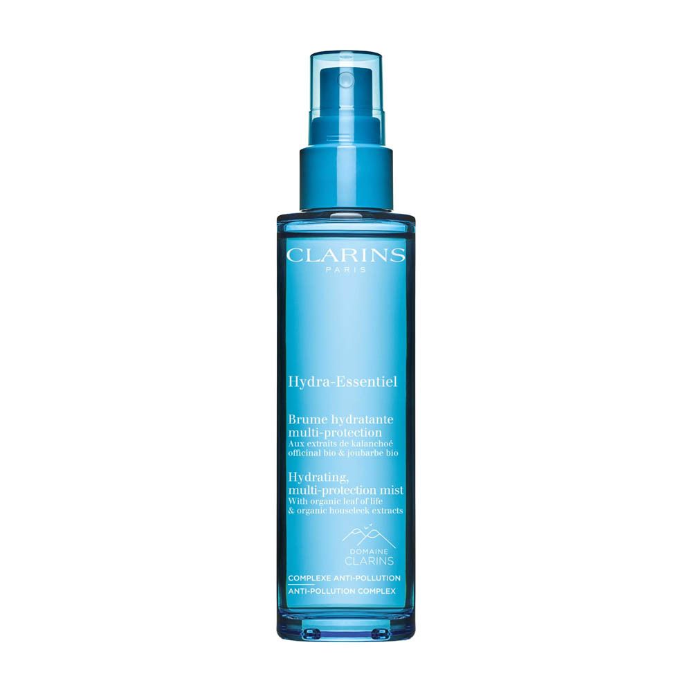 Clarins Hydra-Essentiel Brume Hydratante Multi-Protection sprayfles.