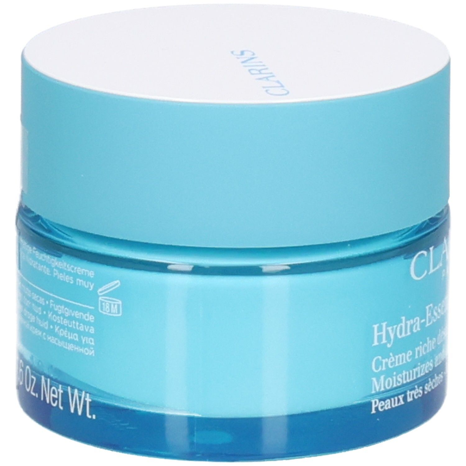 Clarins Hydra-Essentiel Rijke Crème, achterkant met tekst.
