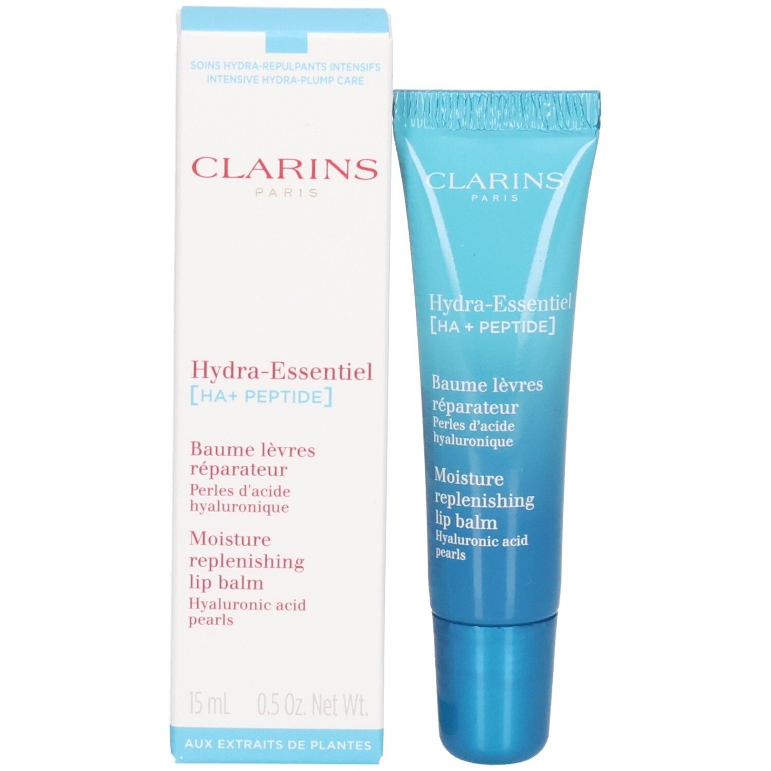 Clarins Hydra-Essentiel lippenbalsem tube en doosje.