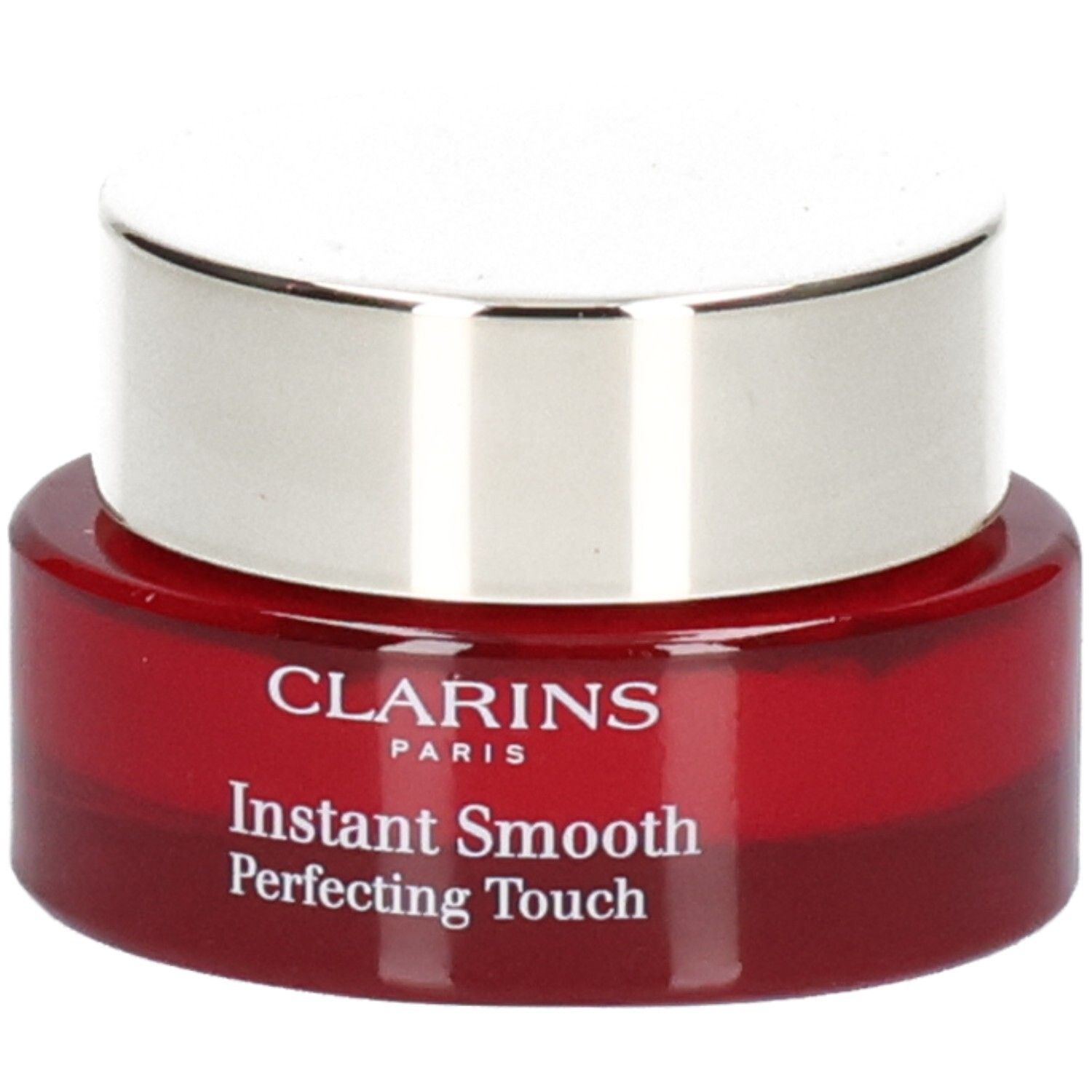 Clarins Instant Smooth Perfecting Touch potje met zilveren deksel.