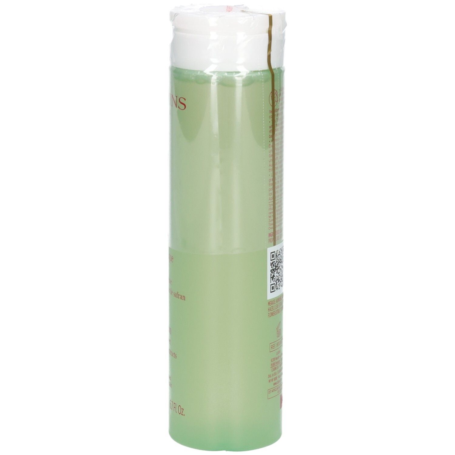 Clarins Lotion Tonique Purifiante, zijaanzicht van de fles met etiket.