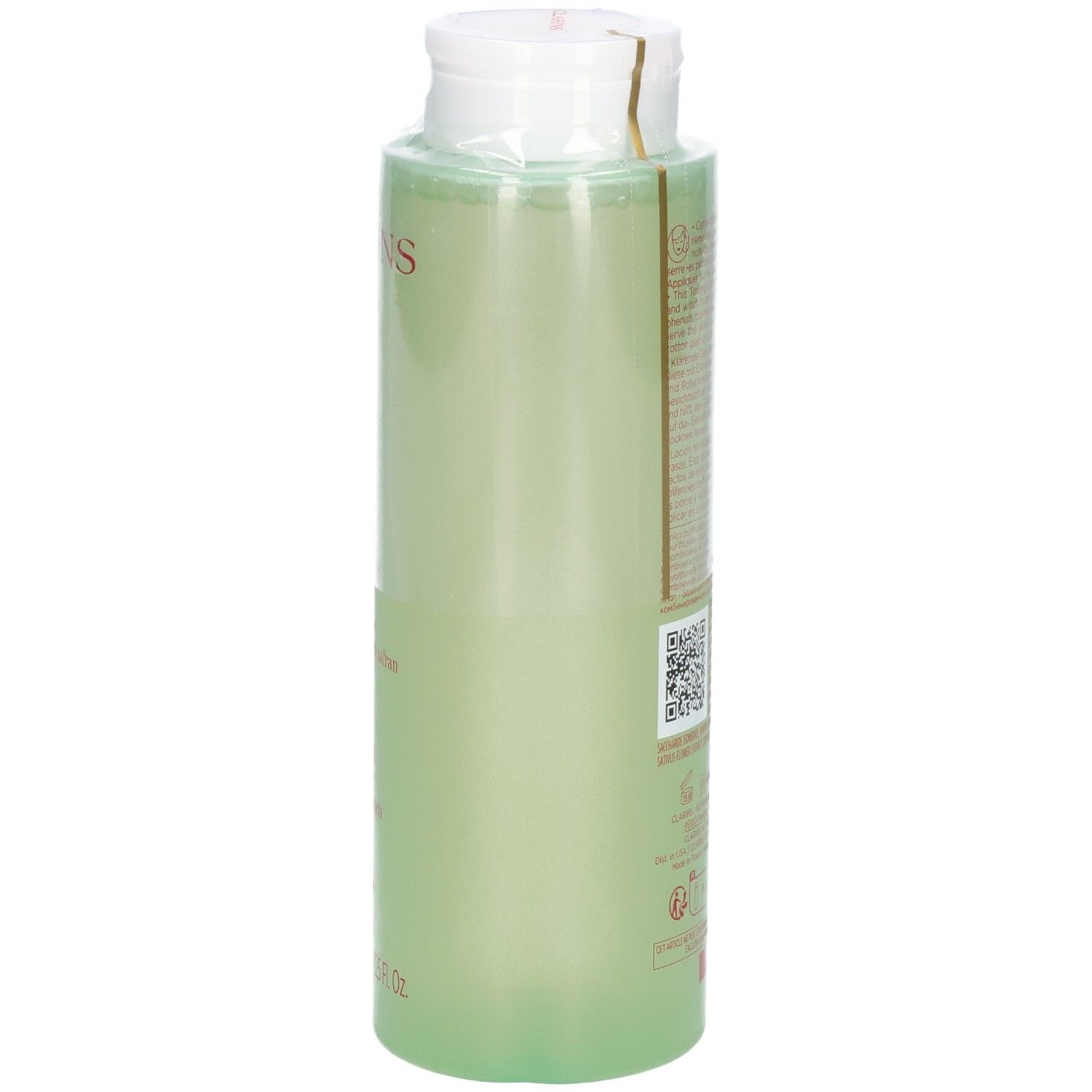 Clarins Zuiverende Tonic Lotion, 400 ml, zijkant van de fles.