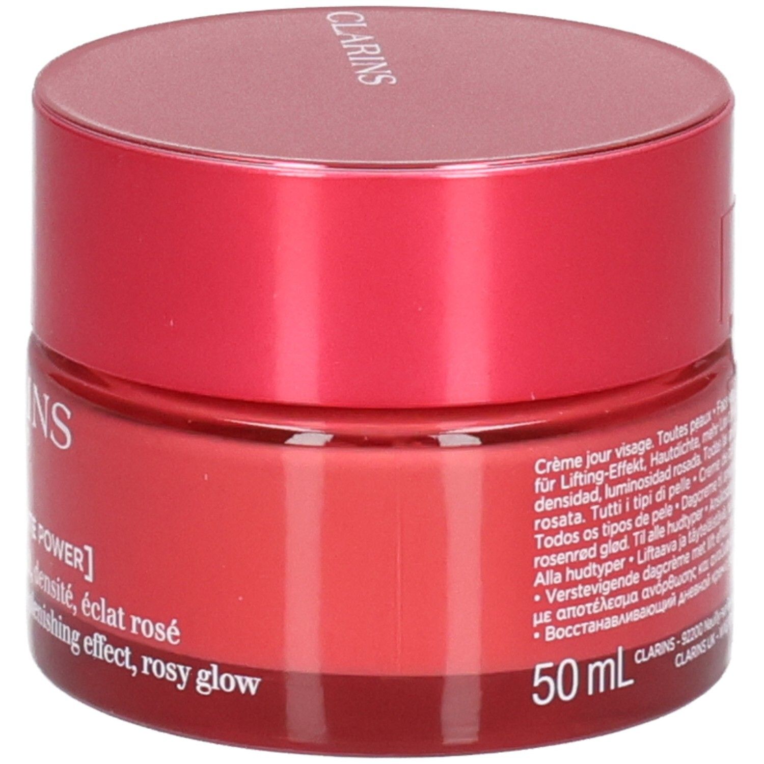 Clarins Rose Radiance gezichtscrème, 50 ml, met etiket.