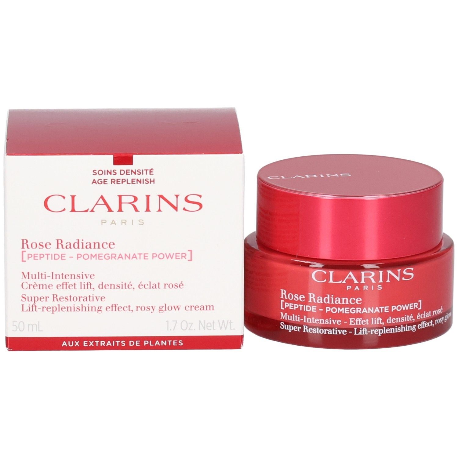 Clarins Rose Radiance gezichtscrème en doosje.