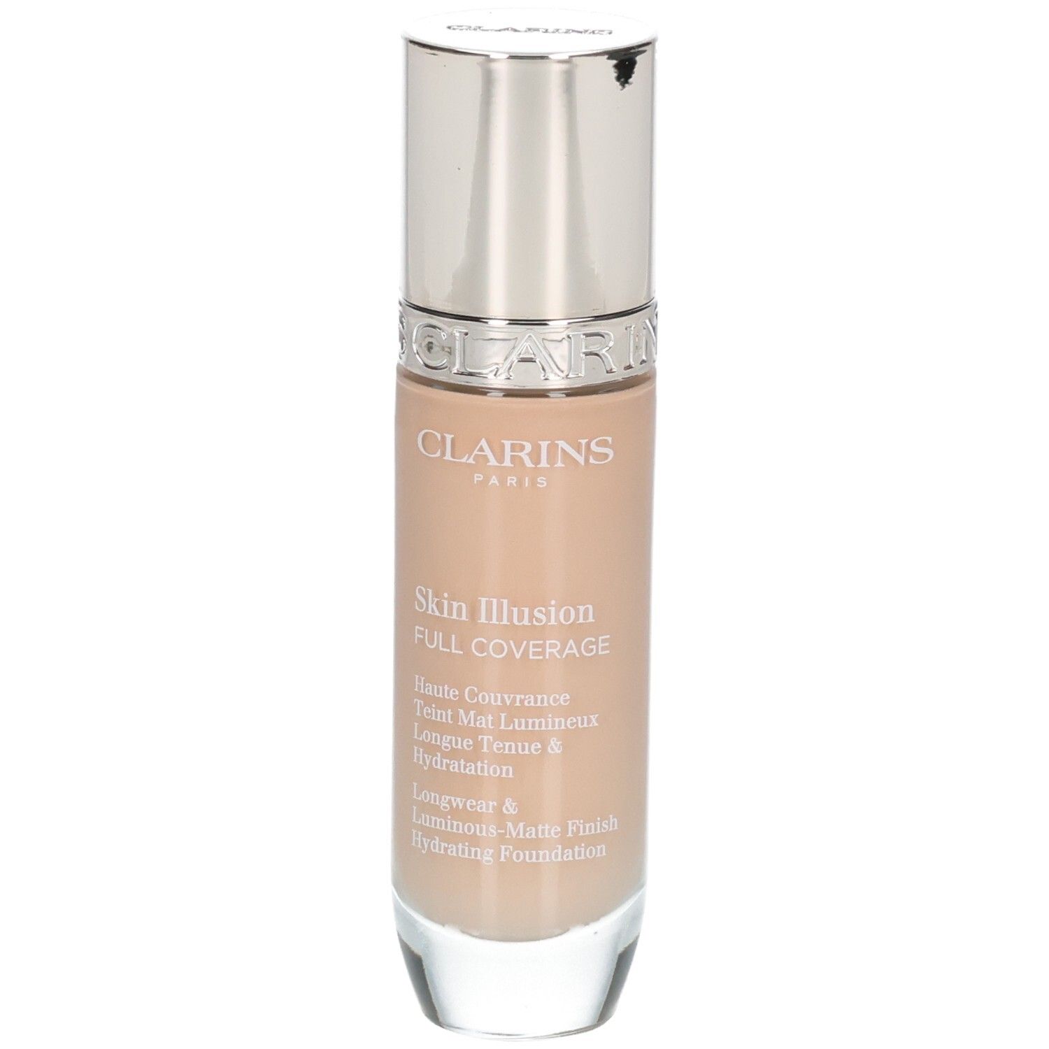 Clarins Skin Illusion Full Coverage Foundation in fles, tint 107C.