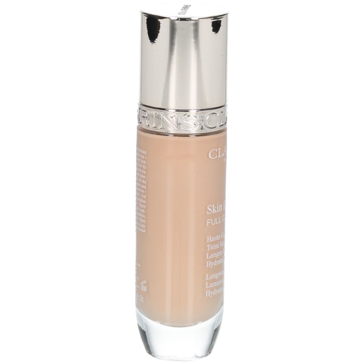 Clarins Skin Illusion Full Coverage Foundation, zijaanzicht, tint 107C.