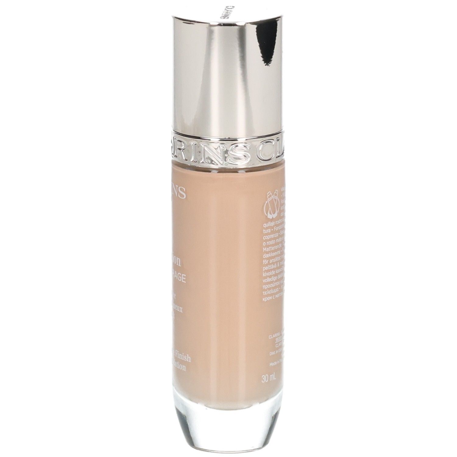 Clarins Skin Illusion Full Coverage Foundation, fles met pompdispenser, tint 107C.
