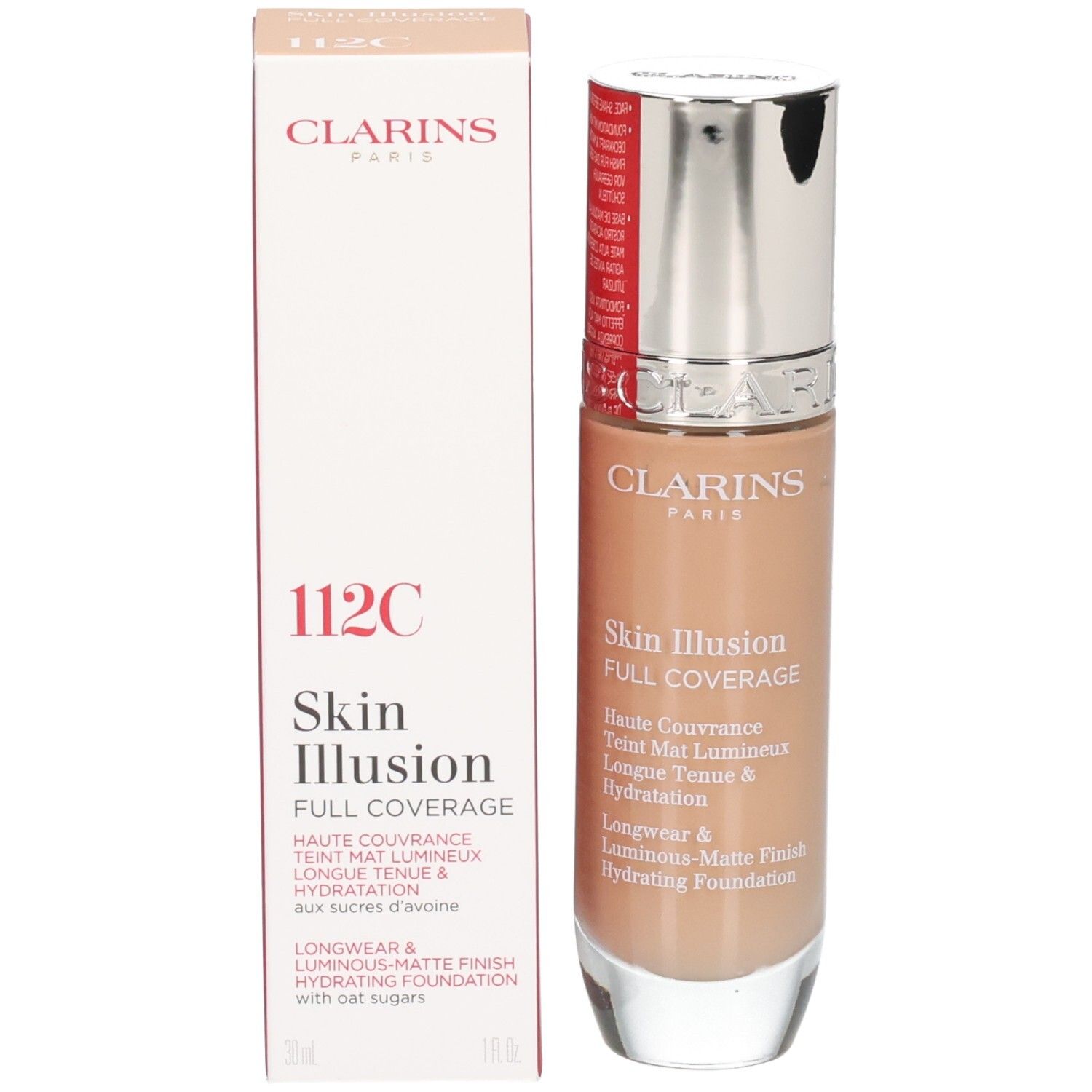 Clarins Skin Illusion Full Coverage Fond de teint 112C avec boîte.