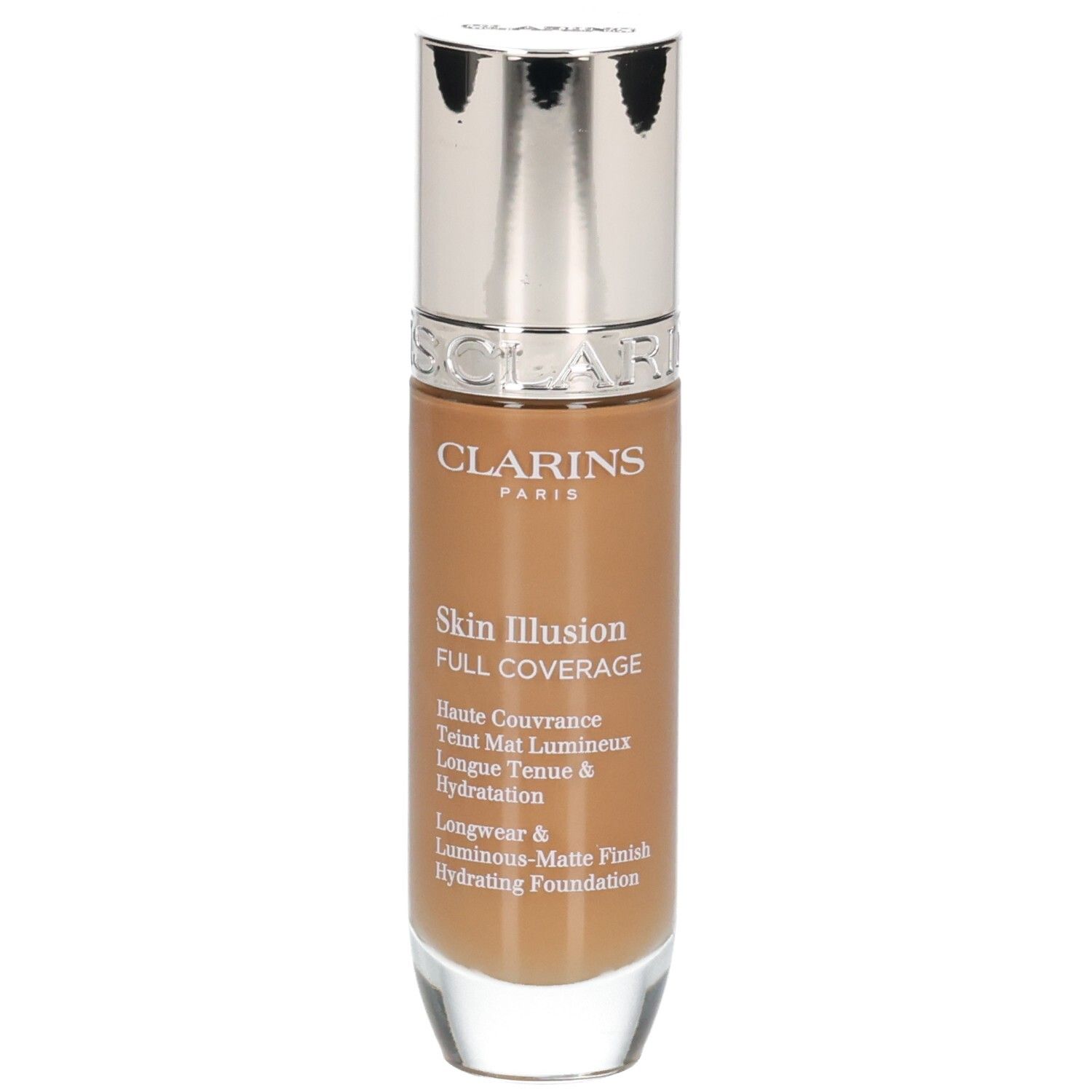 Clarins Skin Illusion Full Coverage Foundation in 116.5W. Fles met zilveren dop.