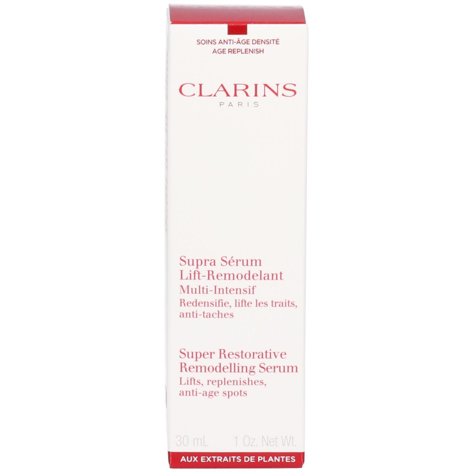Clarins Supra Sérum Lift-Remodelant flesje en doosje, 30 ml.