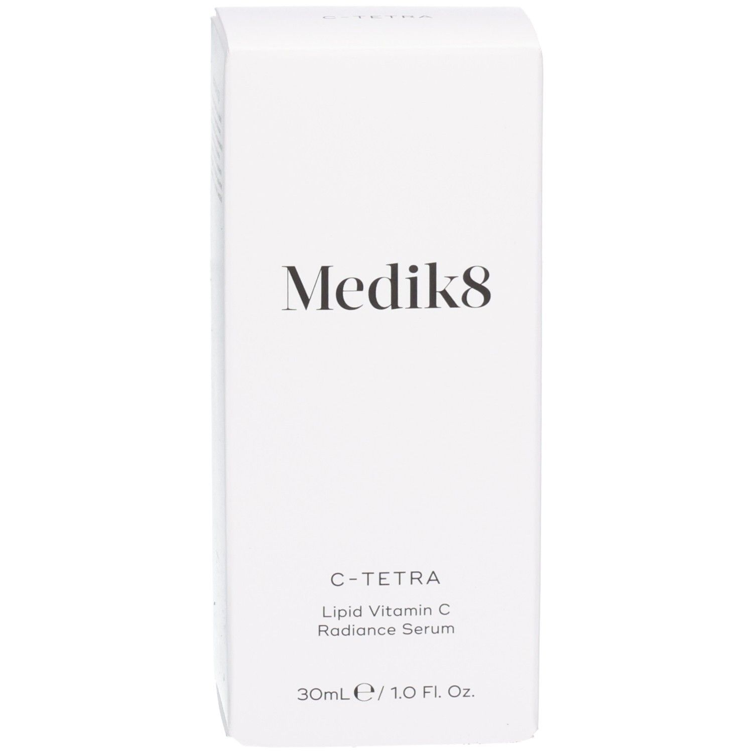 Sérum Medik8 C-Tetra : boîte en carton blanche avec nom et détails du produit.