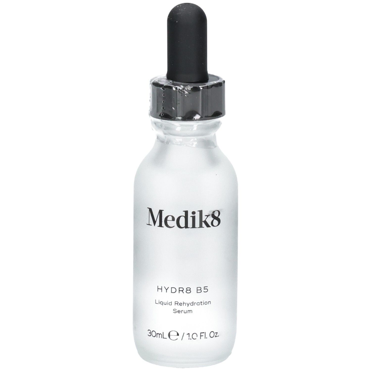 Sérum Medik8 Hydr8 B5 dans un flacon en verre avec bouchon compte-gouttes.