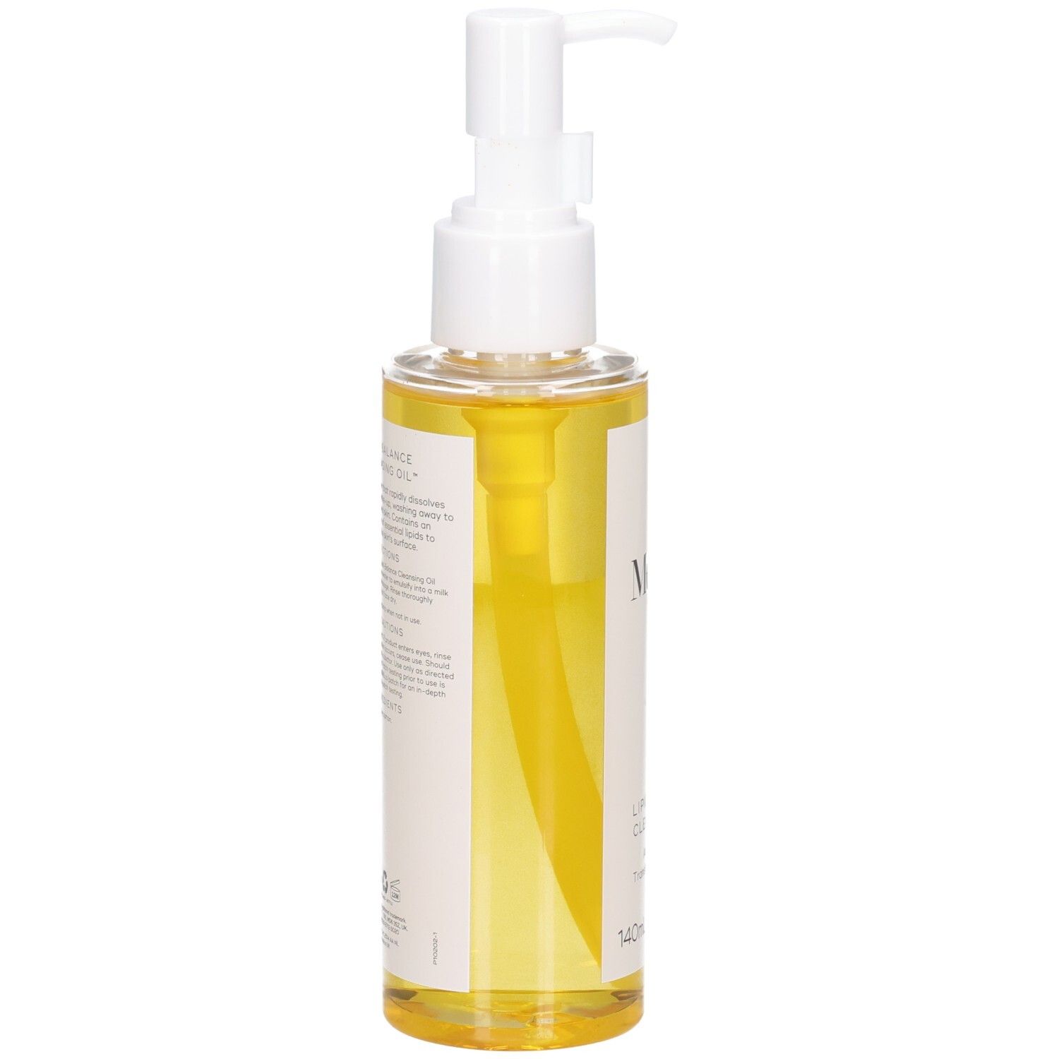 Flacon d'huile nettoyante Medik8 Lipid-Balance, vue de côté avec texte.