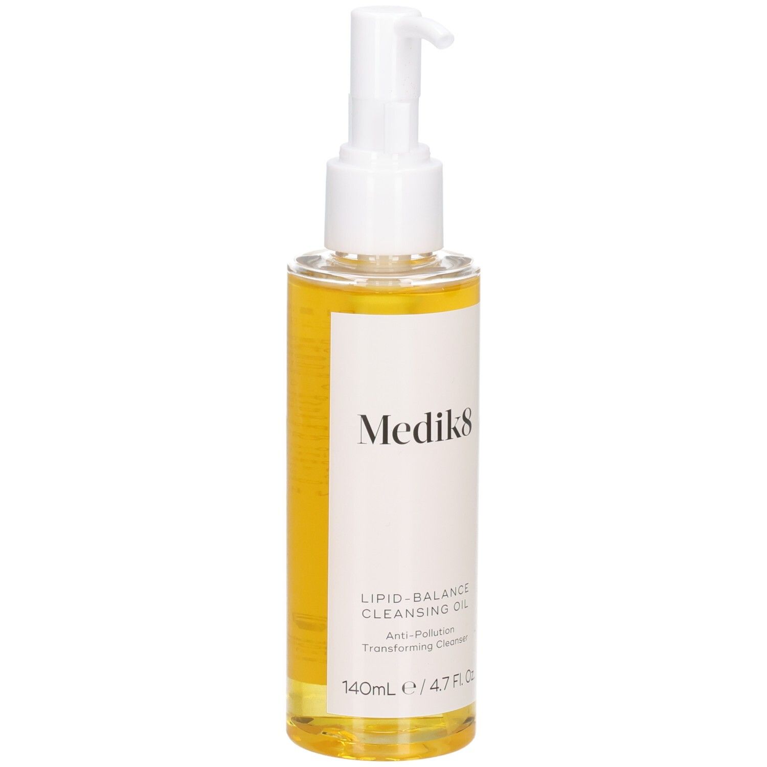 Flacon d'huile nettoyante Medik8 Lipid-Balance, vue de face.