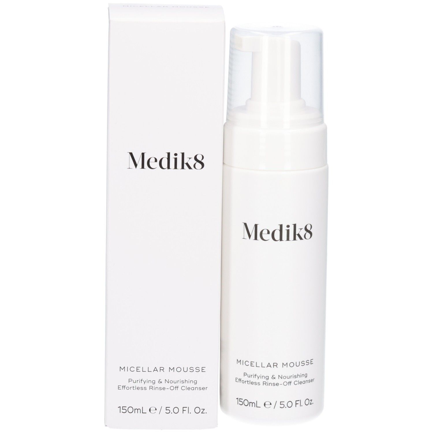 Medik8 Micellar Mousse fles en omverpakking. 150ml / 5.0 Fl. Oz.