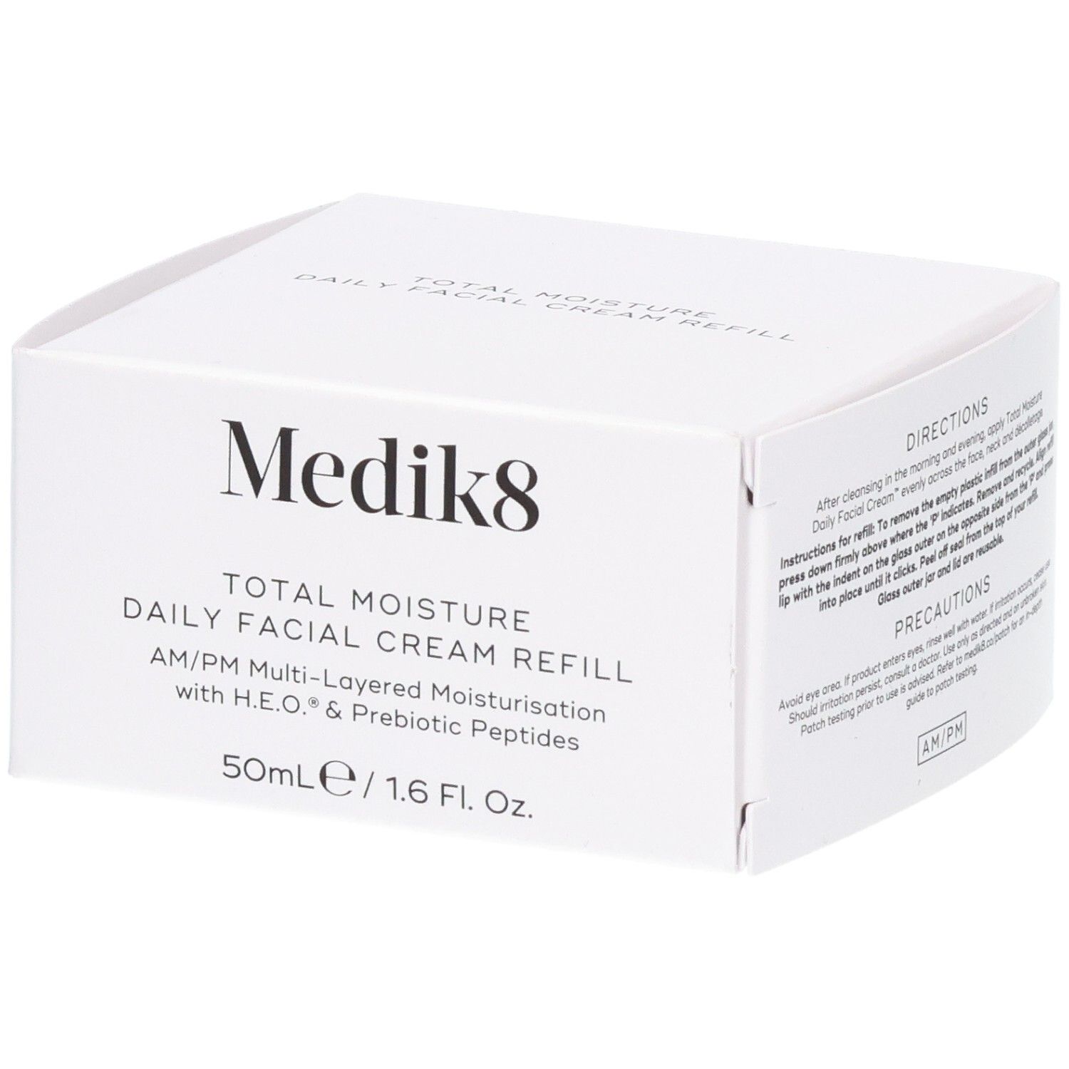 Medik8 Total Moisture Dagcrème Navulling, voorkant met productnaam en volume.