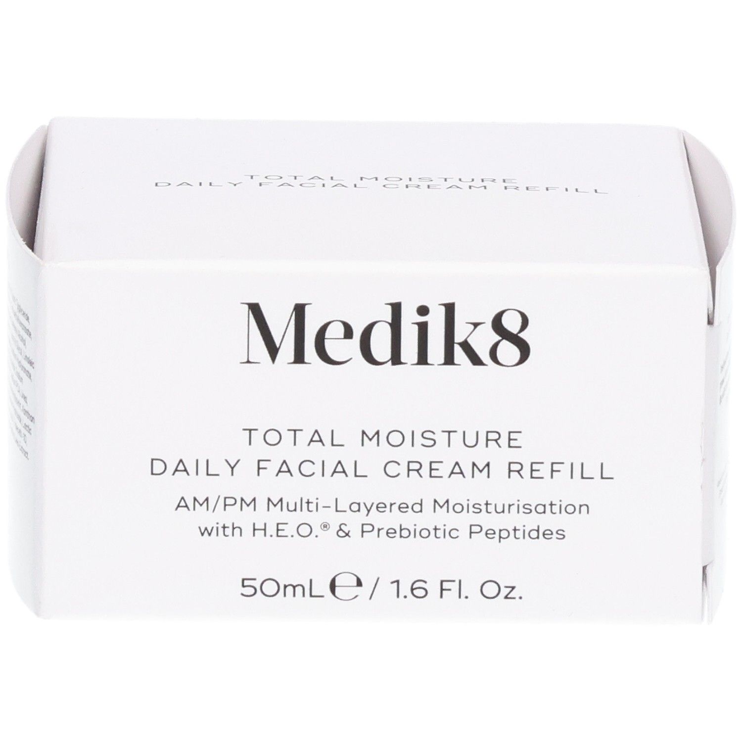 Medik8 Total Moisture Dagcrème Navulling, voorkant met productnaam en volume.