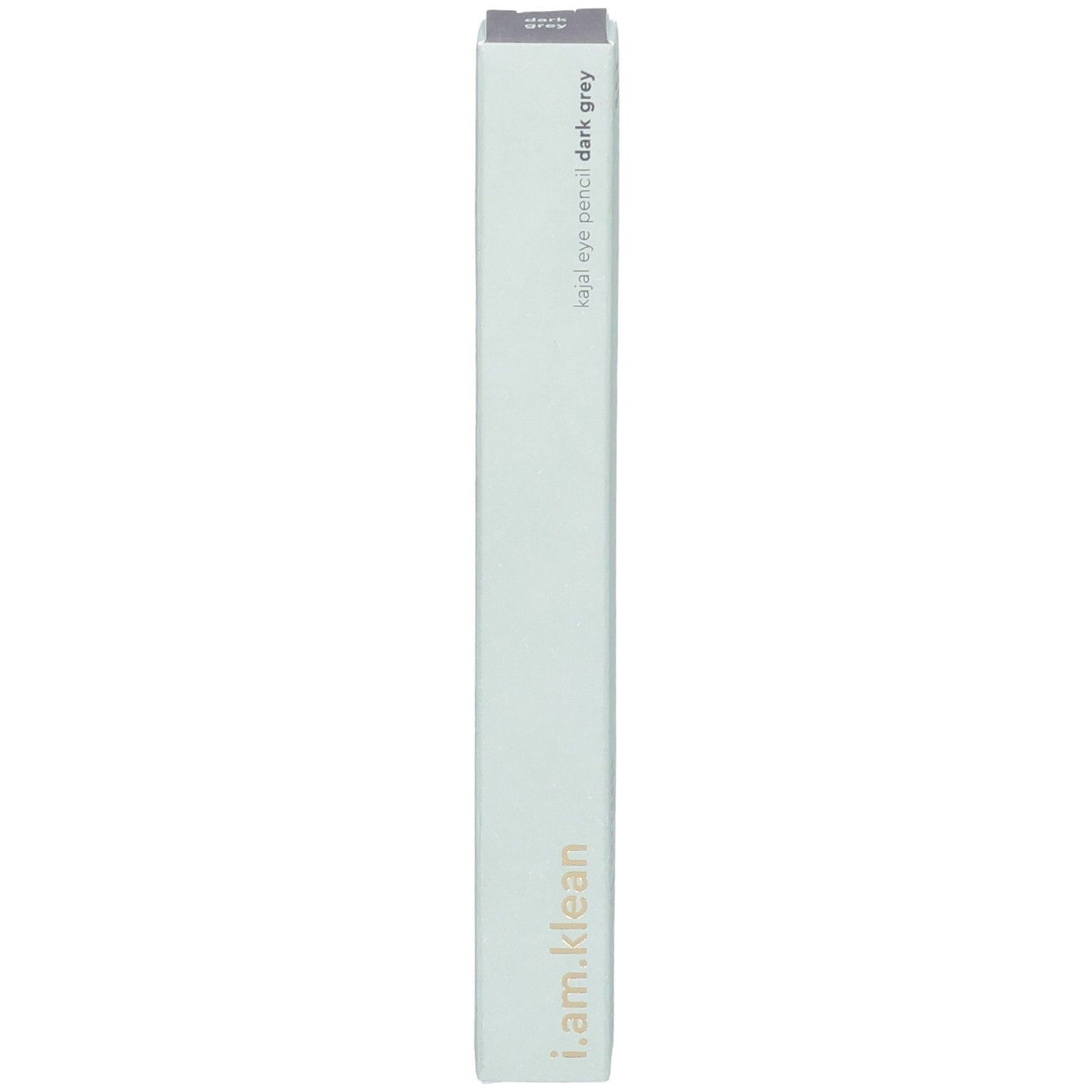 Kajal Eye Pencil Dark Grey Moontide in lichtgroene verpakking. Merk i.am.klean. Slanke, rechthoekige vorm.