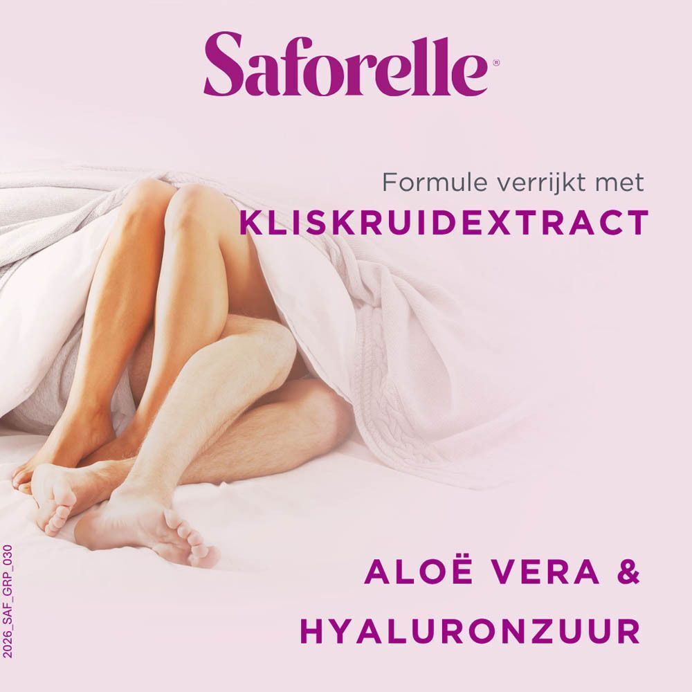 Close-up van twee personen onder een deken, Saforelle-logo bovenaan.