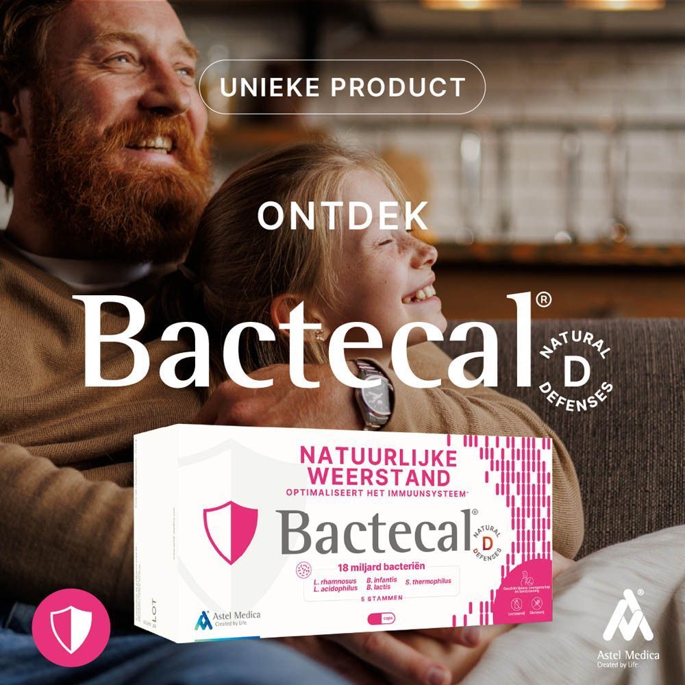 Verpakking Bactecal D met 18 miljard bacteriën voor natuurlijke weerstand.