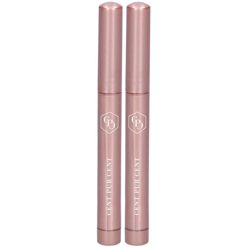 Twee roze sticks met doppen. Opschrift: CENT PUR CENT. Logo: CPD.