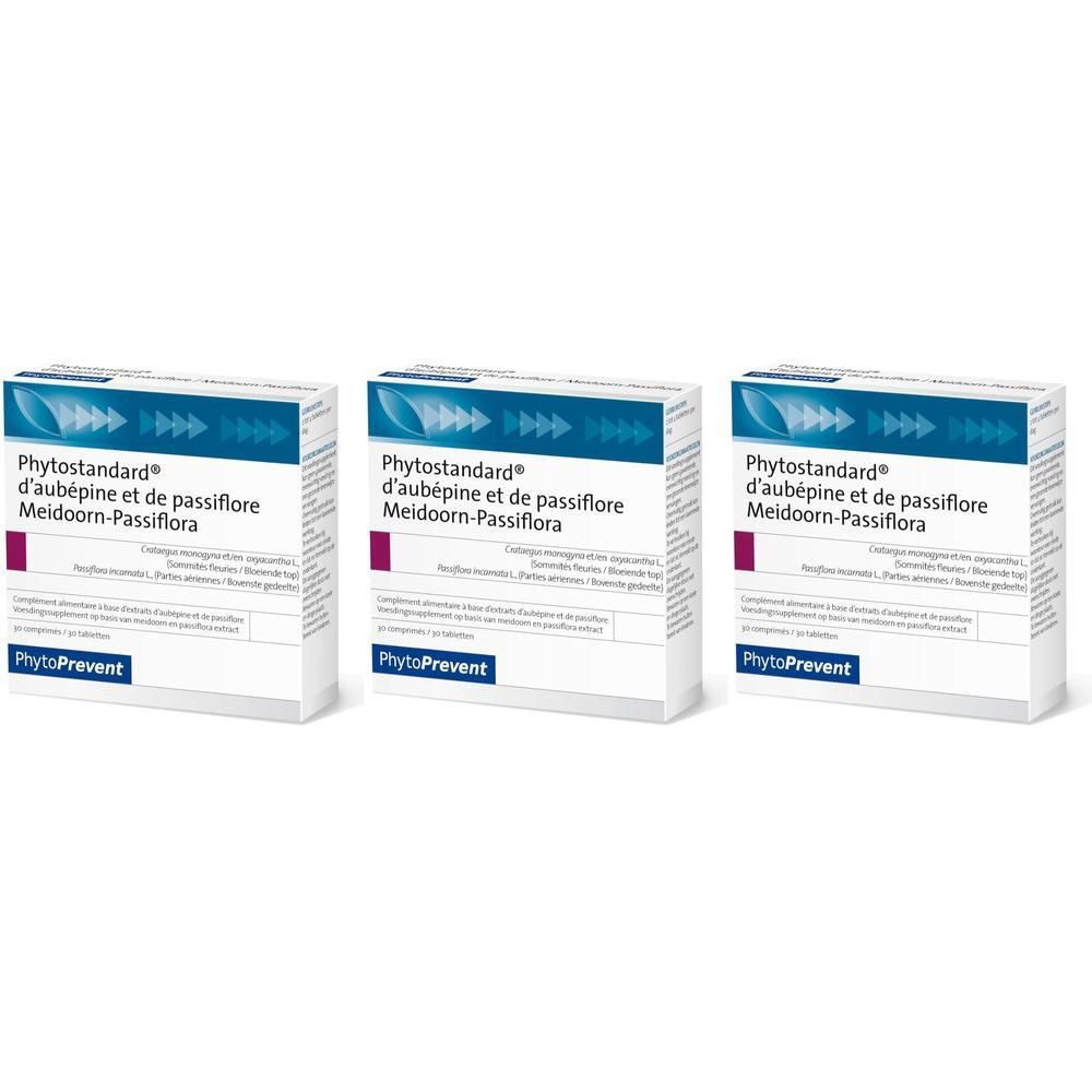 Drie verpakkingen Phytostandard® Meidoorn-Passiflora.