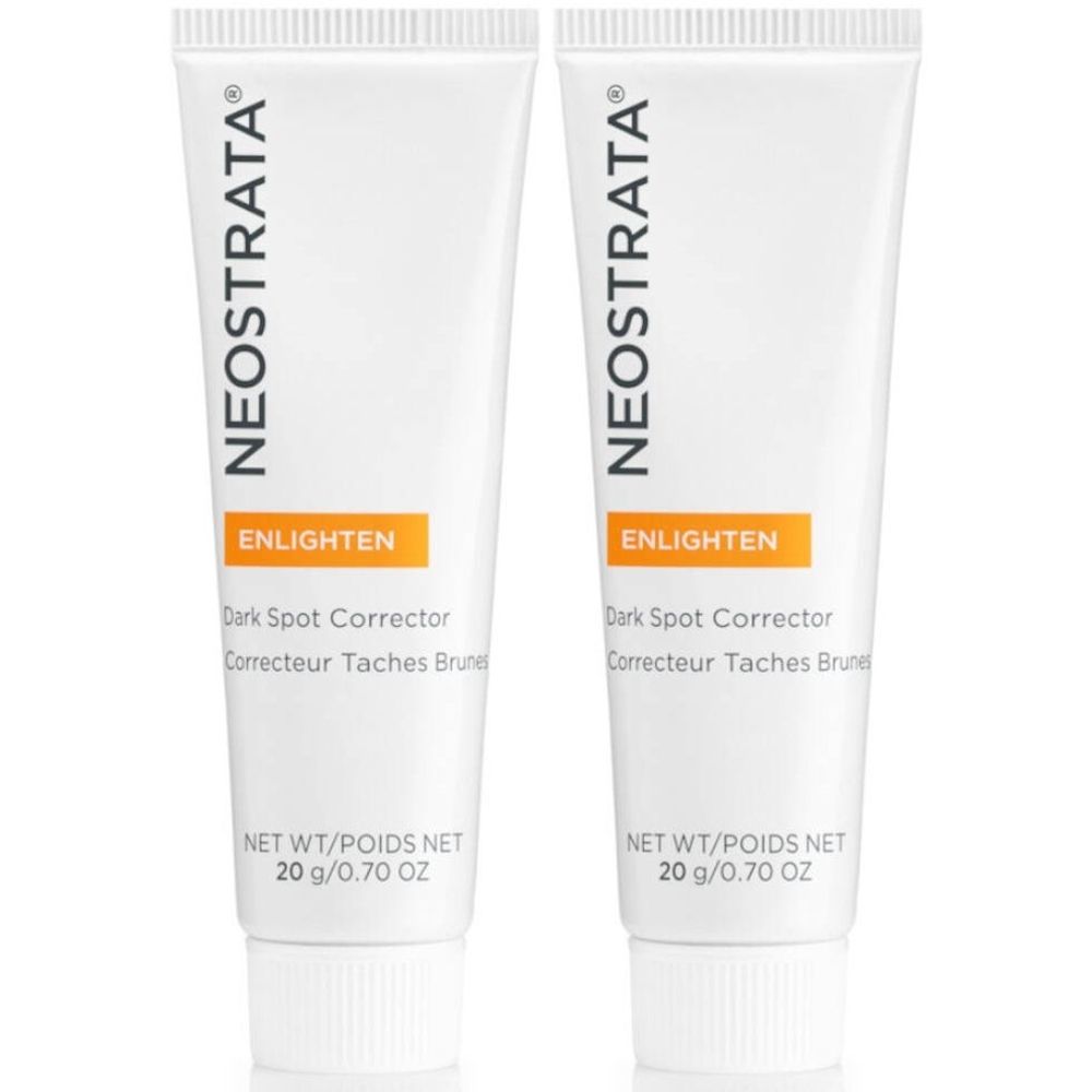 Deux tubes blancs. Sur chaque tube, on lit "NEOSTRATA®", "ENLIGHTEN" et "Dark Spot Corrector".