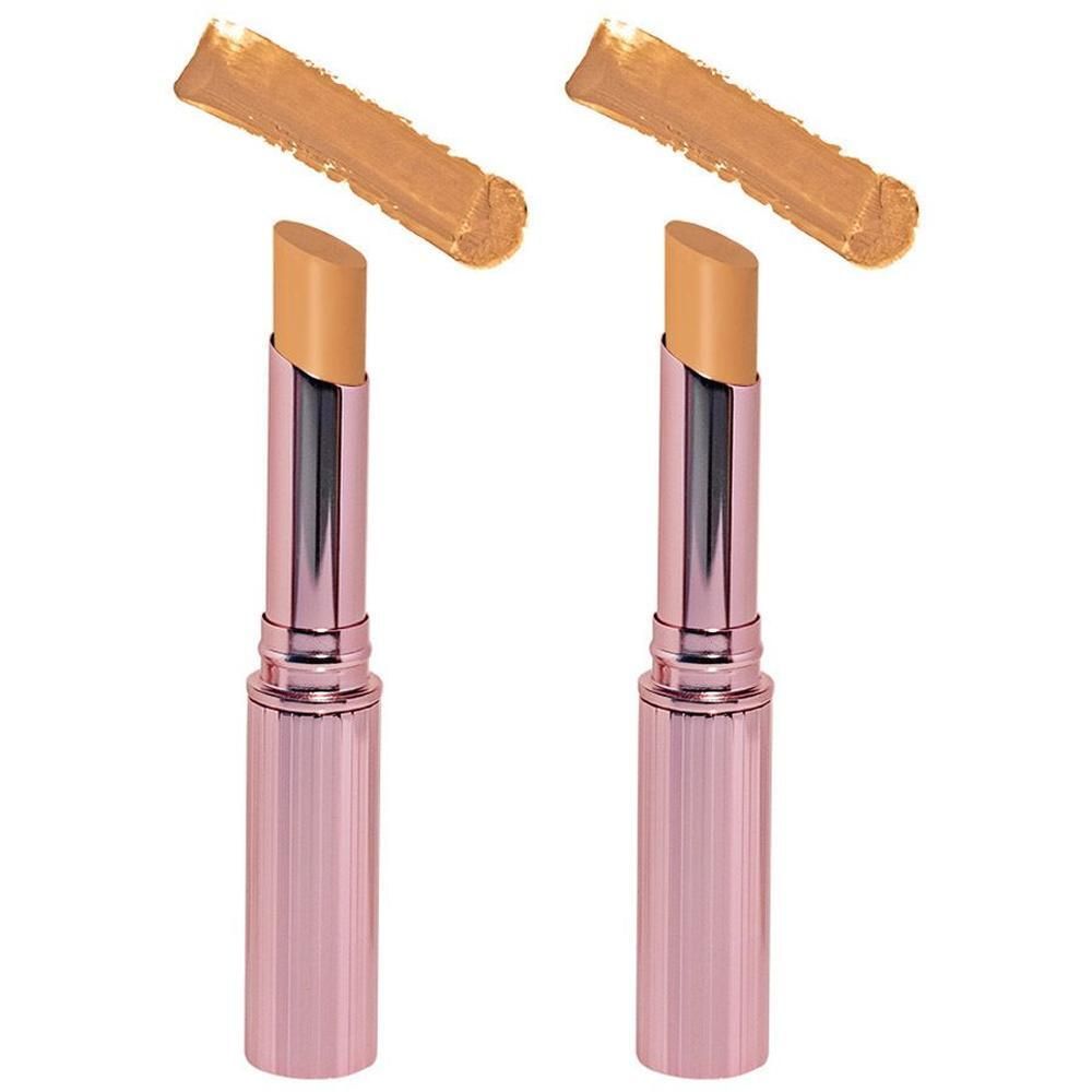 Deux correcteurs Cent Pur Cent Waterproof. Tubes roses, ouverts, avec échantillons de couleur claire. Texture crémeuse.