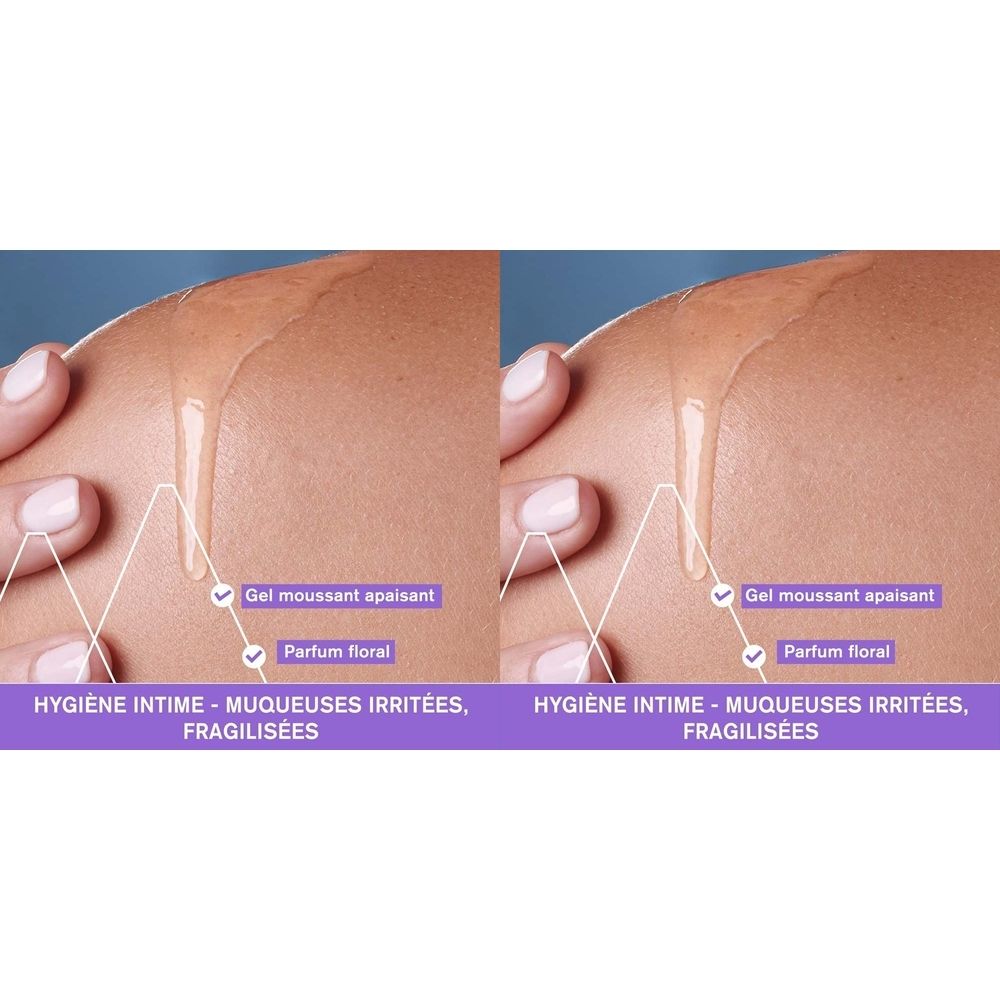 Deux tubes de gel Uriage Gyn-8. Emballage blanc et violet. Nom du produit et texte en français.