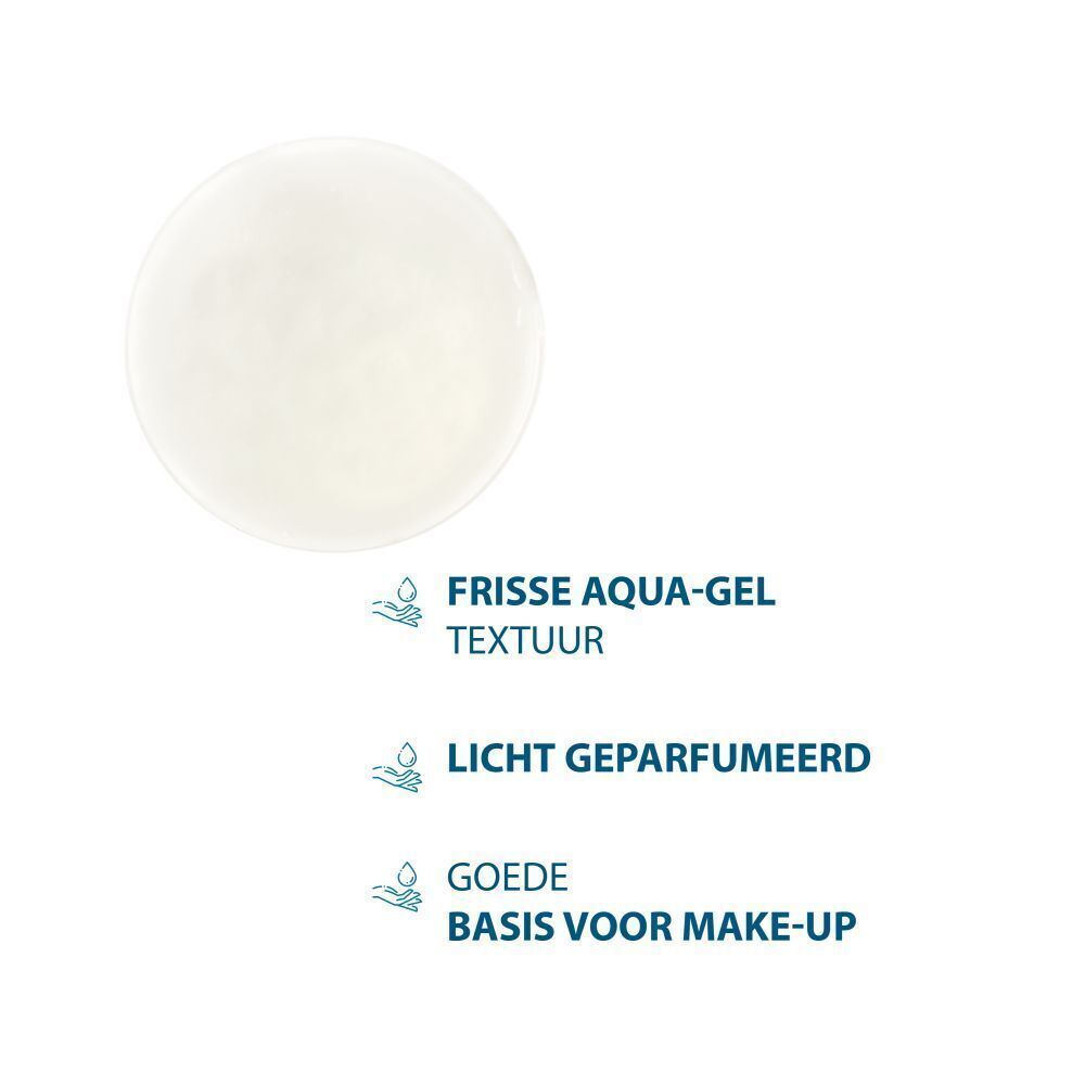 Monster. Tekst: Frisse aqua-gel textuur. Licht geparfumeerd. Goede basis voor make-up.