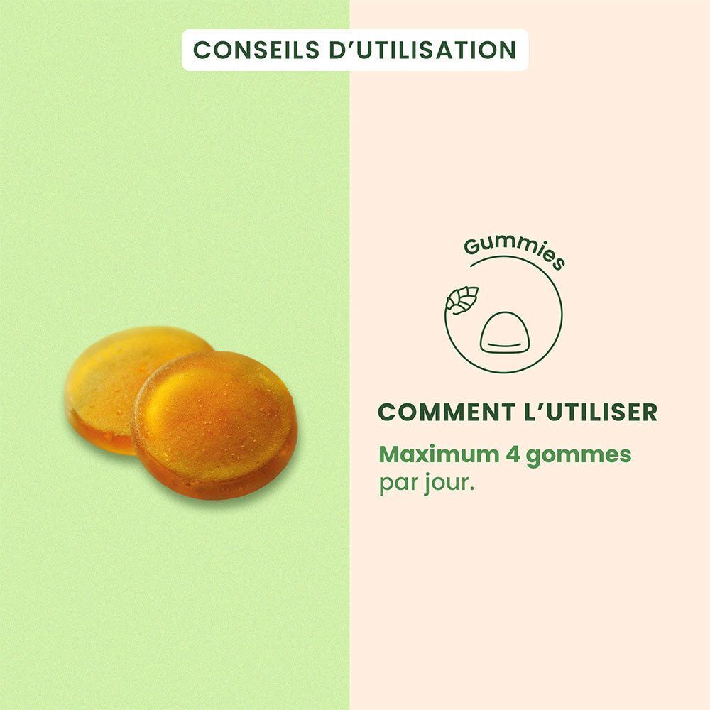 Produits HerbalGem Propolis : gommes, spray et gélules. Emballages jaunes et noirs.