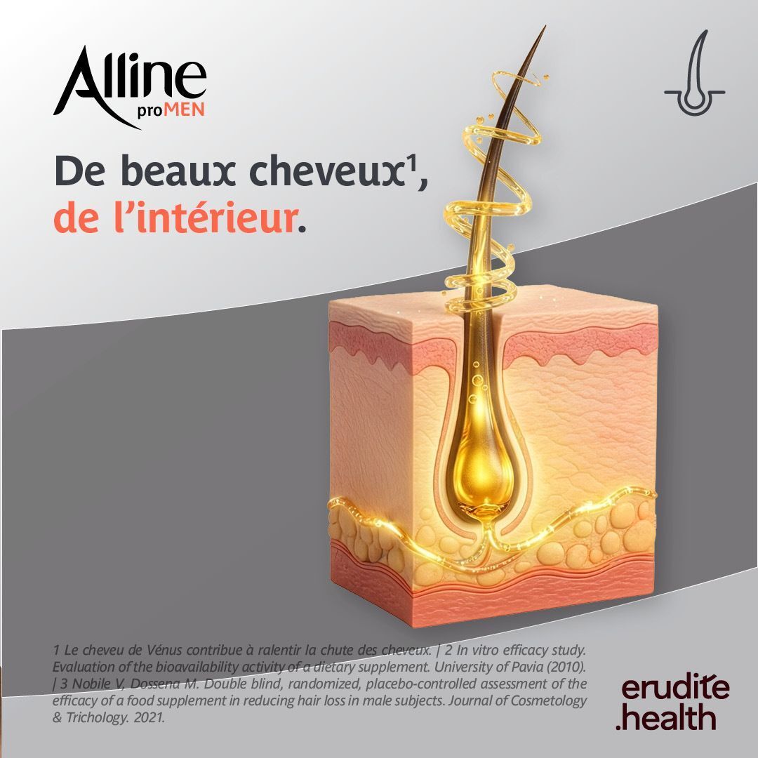 Graphique sur la santé du follicule pileux avec Alline proMen.