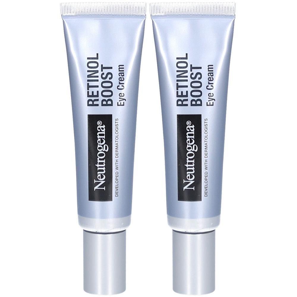 Twee tubes Neutrogena Retinol Boost oogcrème.
