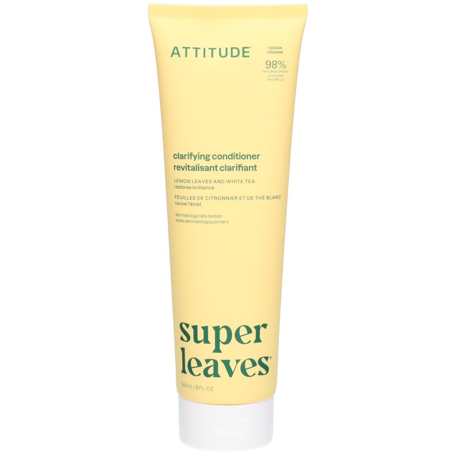 ATTITUDE Super Leaves Clarifying Conditioner met citroenblad en witte thee.
