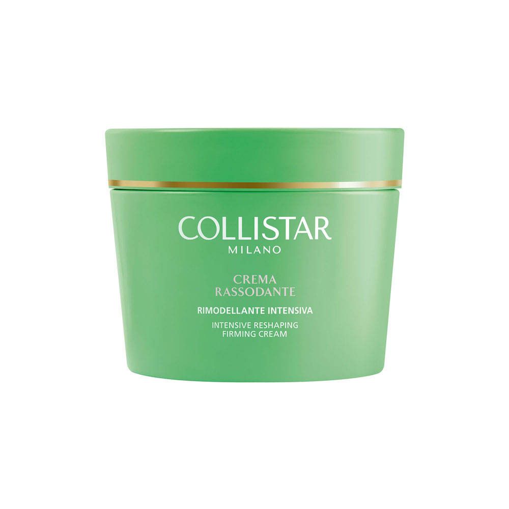 Collistar Intensive Reshaping Firming Cream in een groene pot met gouden rand.
