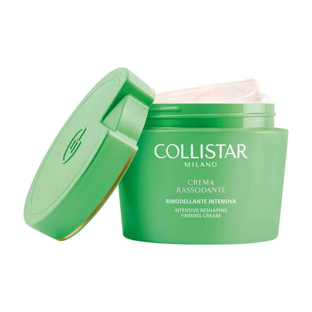Achterkant van een groene pot Collistar Intensive Reshaping Firming Cream, 400 ml.